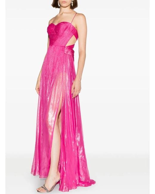 Maria Lucia Hohan Pink Allar Pleated Silk Gown