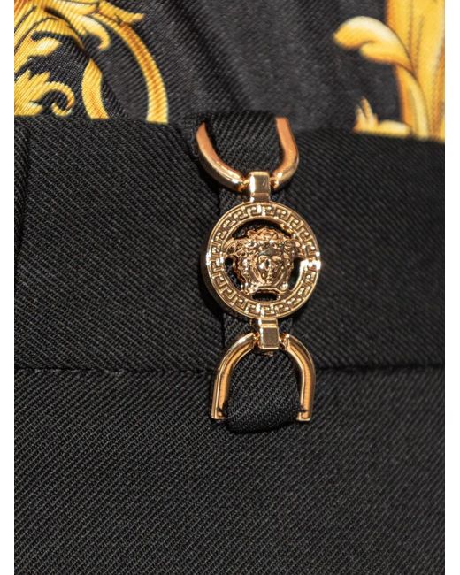 Versace Black Medusa Head-Detail Straight Trousers