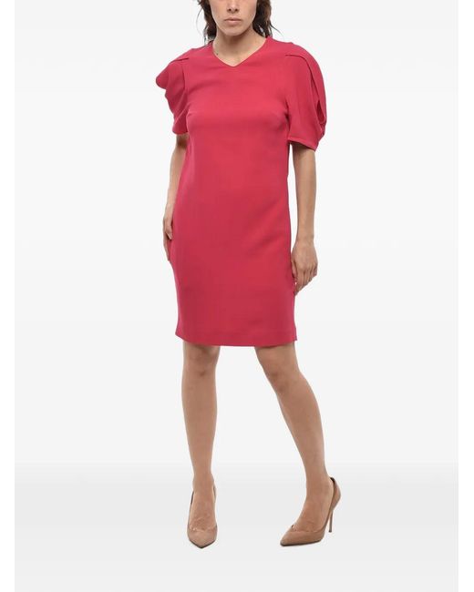 Stella McCartney Red Malia V-Neck Mini Dress