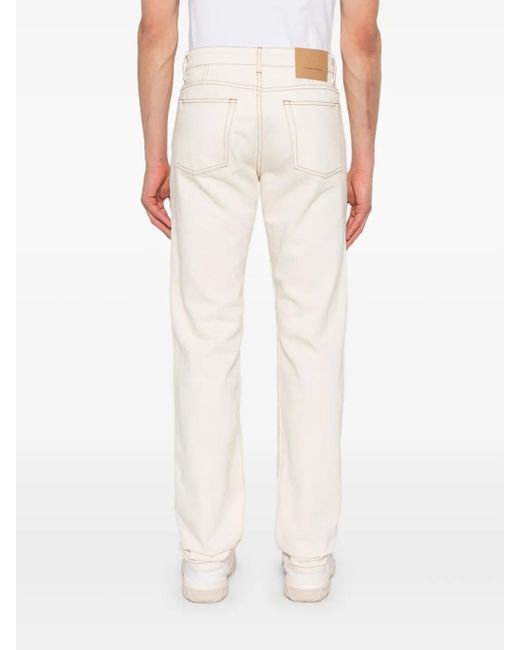 AMI White Logo-Patch Jeans for men