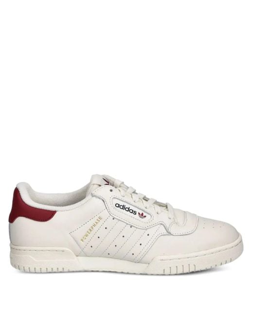 Adidas White Powerphase Leather-Panelled Sneakers
