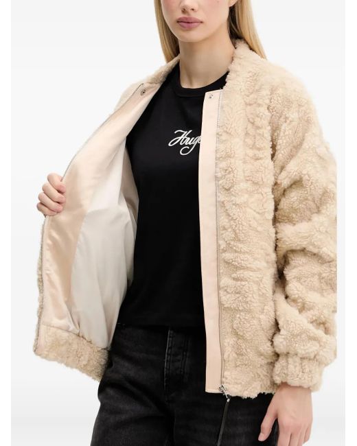 Chaqueta texturizada con cremallera HUGO de color Natural