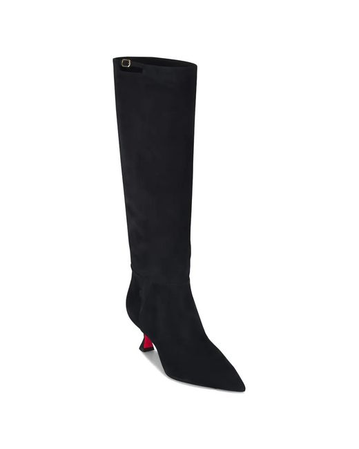 Santoni Black Pointed-Toe Buckled Boots