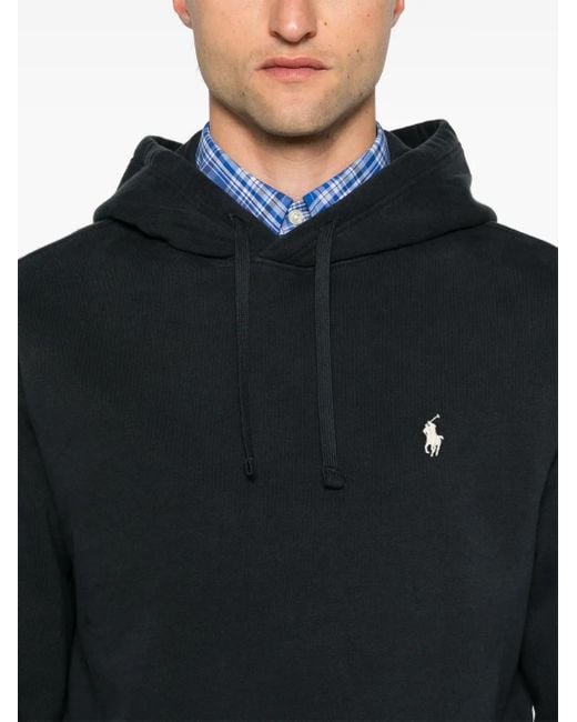 Polo Ralph Lauren Black Polo Pony-Embroidered Hoodie for men