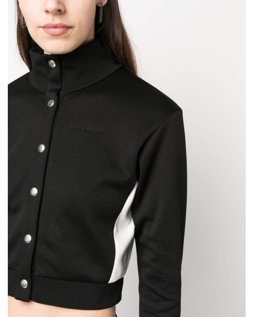 Givenchy Black Panelled-design Cropped Jacket