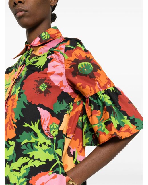 LaDoubleJ Multicolor Choux Hemdkleid mit Blumen-Print