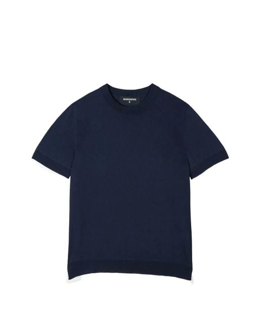 Patrizia Pepe Blue Contrast-Trim T-Shirt for men