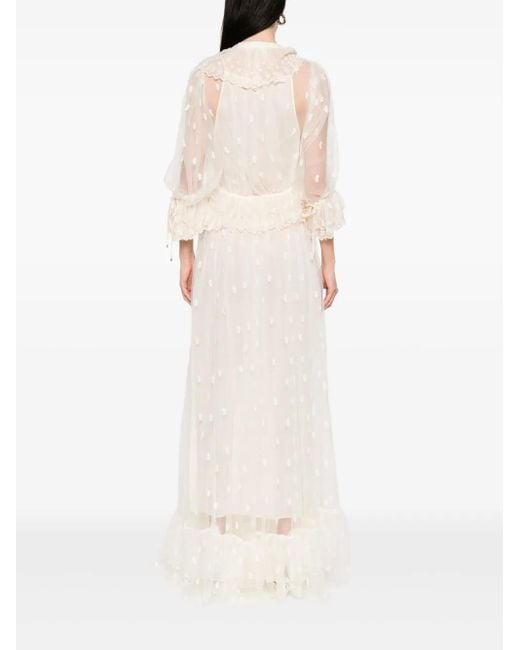 Chloé White Floral-Embroidered Maxi Dress
