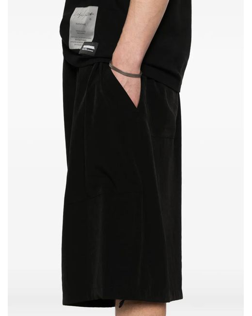Yohji Yamamoto Black Side-Pocket Shorts for men