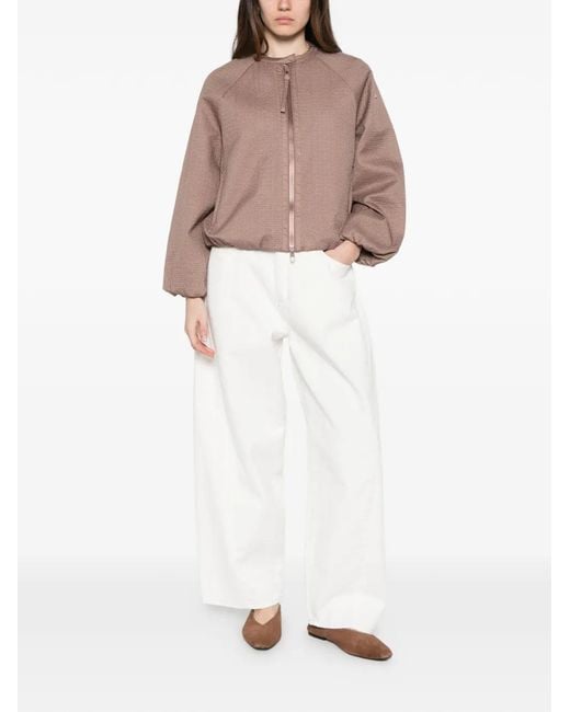 DUNO Brown Quilted Cropped Jacket