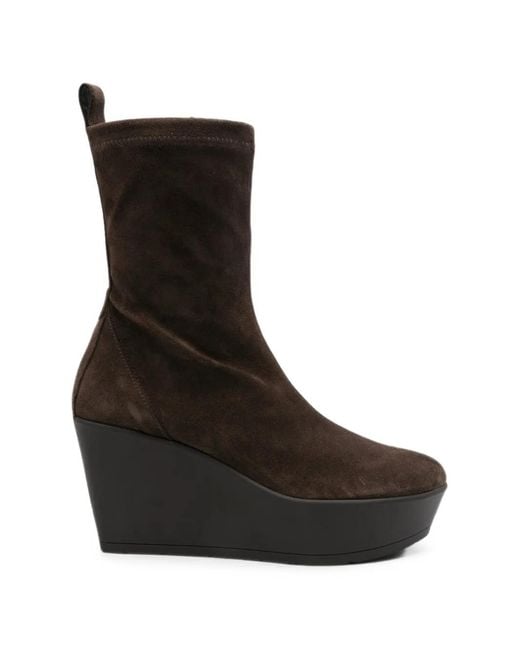 Vic Matié Black Dadne Wedge-Heel Ankle Boots