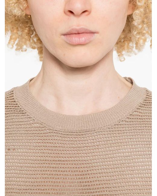 Peserico Natural Pull En Maille Ajourée