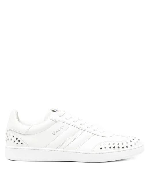 Bally White Lace-Up Sneakers for men