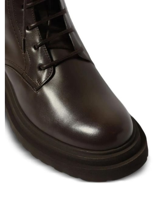 Brunello Cucinelli Black Shearling Monile Ankle Boots