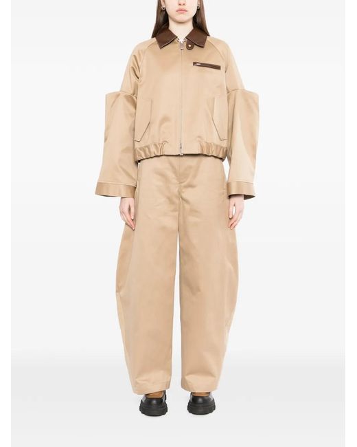 Sacai Natural Cut-Out Collared Jacket