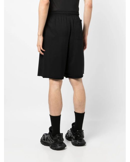 Vetements Black Logo-Embroidered Jersey Shorts for men