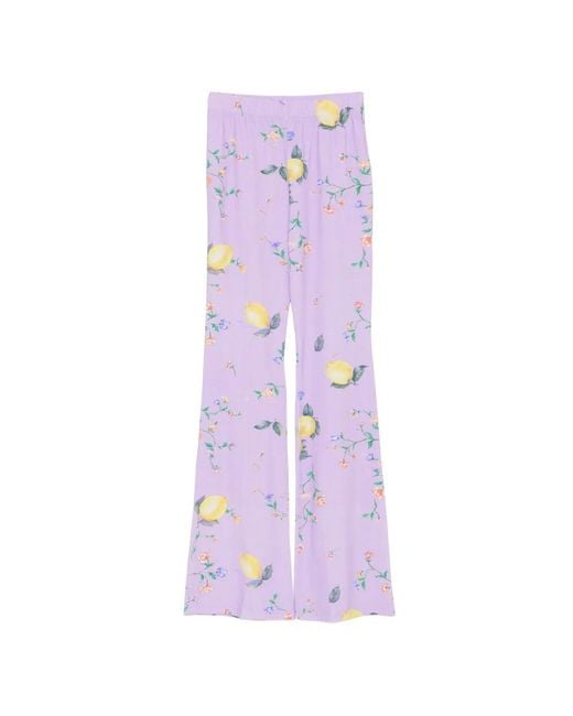 Moschino Purple Pantalon À Imprimé Citron