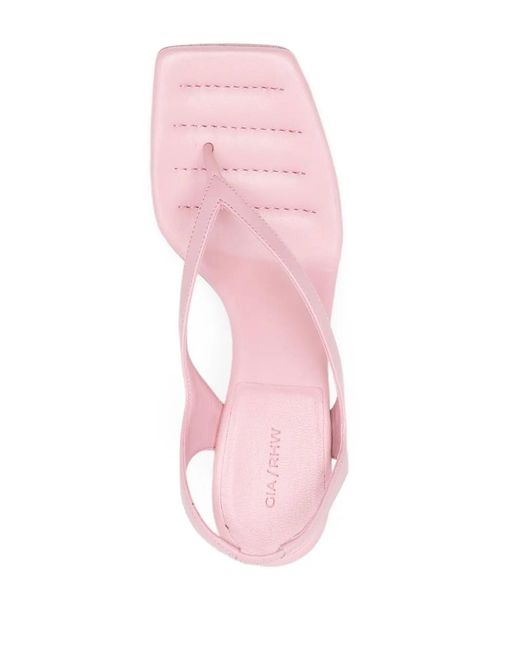 Gia Borghini Pink Rosie Leather Sandals