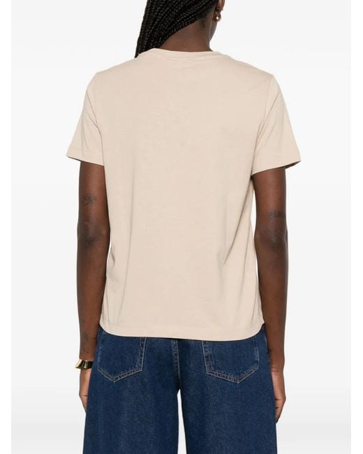 Gant White Logo-Embroidered T-Shirt
