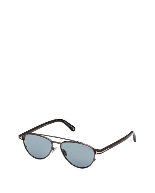Tom Ford Brown Double-Bridge Pilot-Frame Sunglasses for men