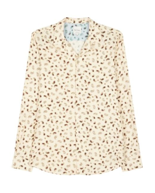 Paul Smith Overhemd Met Paisley-Print in het Natural voor heren