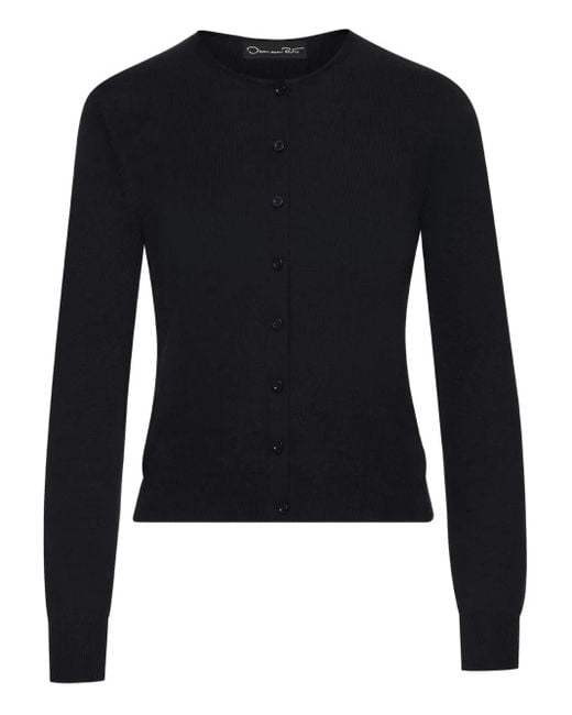 Oscar de la Renta Blue Button-Front Cardigan