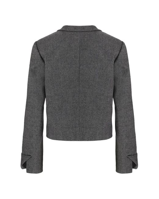 Sa Su Phi Gray Peak-Lapels Cropped Blazer