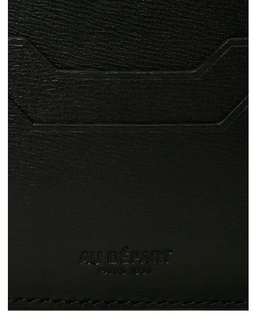 AU DEPART Black Geometric-Pattern Wallet
