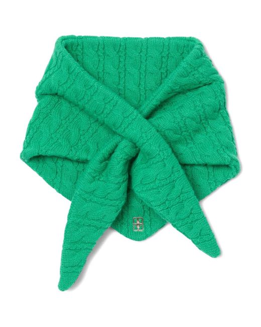 Sandro Green Cable-Knit Bandana
