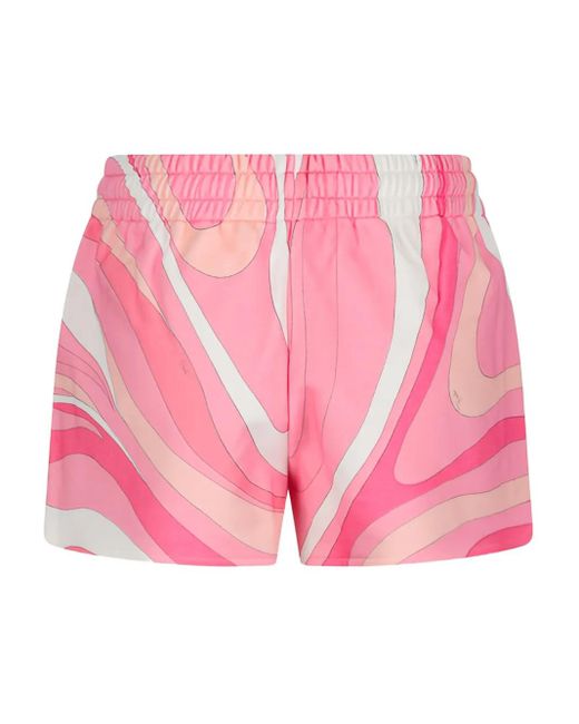 Emilio Pucci Pink Swirl-Print Shorts