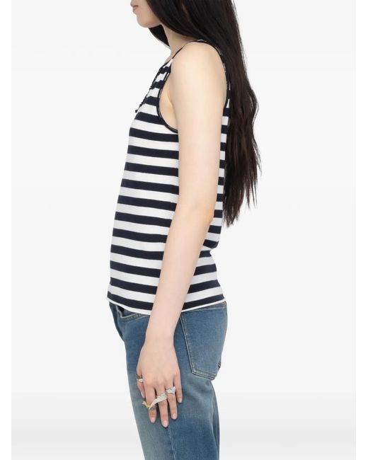 Zadig & Voltaire Black Striped Tank Top