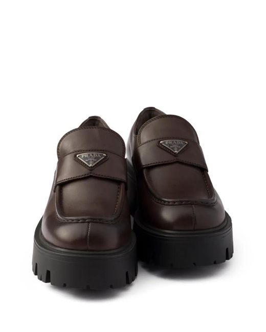 Prada Brown Leather Loafers