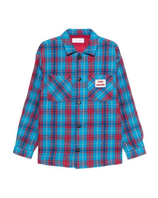 Giada Benincasa Blue Karierte Hemdjacke