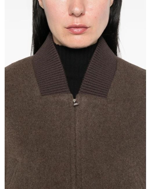Seafarer Brown Padded-Shoulder Bomber Jacket