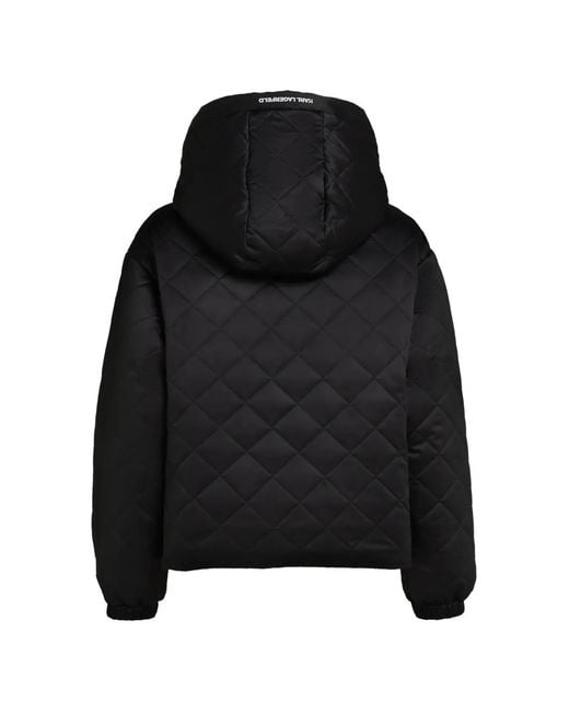 Karl Lagerfeld Black Ikon Quilted Puffer Jacket
