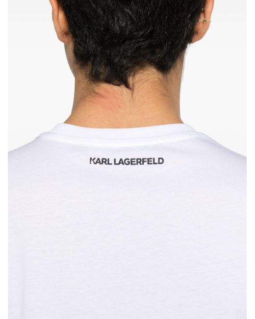 Karl Lagerfeld White Ikonik 2.0 Cotton T-shirt