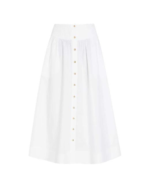 Tory Burch White Button-Down Cotton Mini Skirt