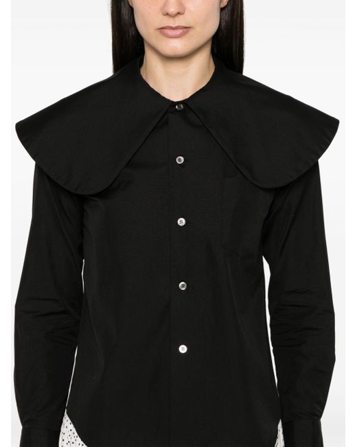 Peter Pan-collar cotton shirt di Comme des Garçons in Black