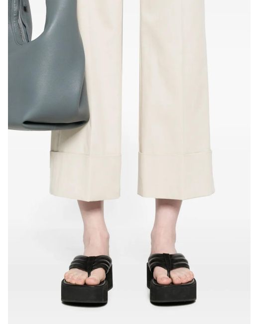 Theory Natural Mid-Rise Cropped Trousers