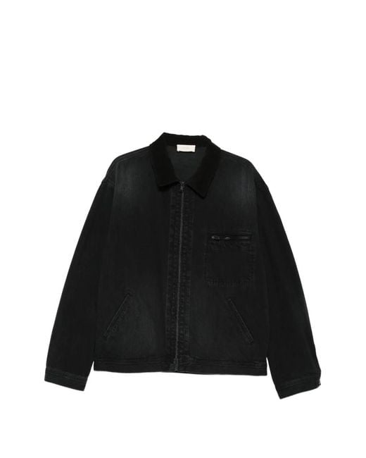 The Row Black Zip-Up Pocket Jacket for men
