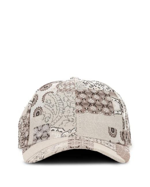 Les Deux Gray Patchwork Paisley-Patterned Baseball Cap for men