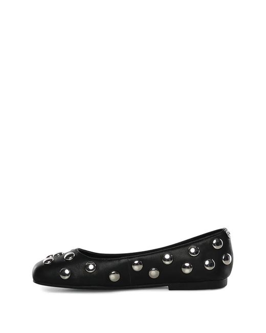 MICHAEL Michael Kors Black Studded Leather Ballet Flats
