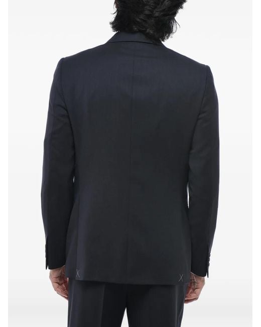 Corneliani Blue Single-Breasted Jacquard Suit for men