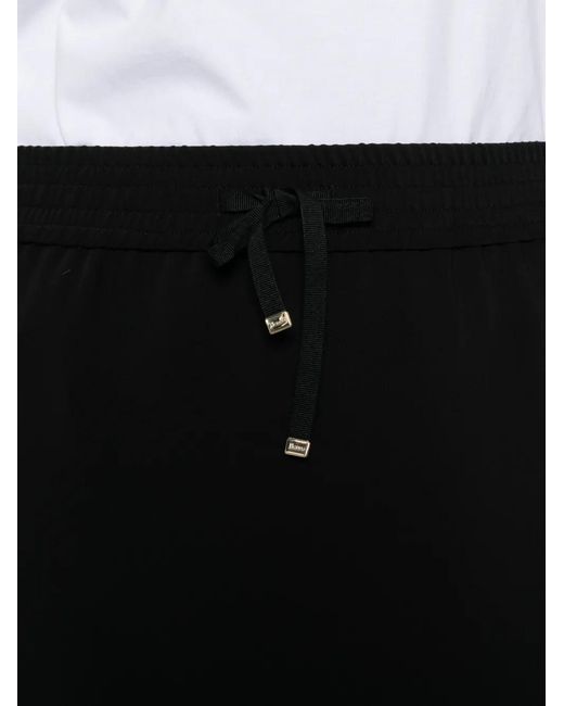 Herno Black Drawstring-Waist Maxi Skirt