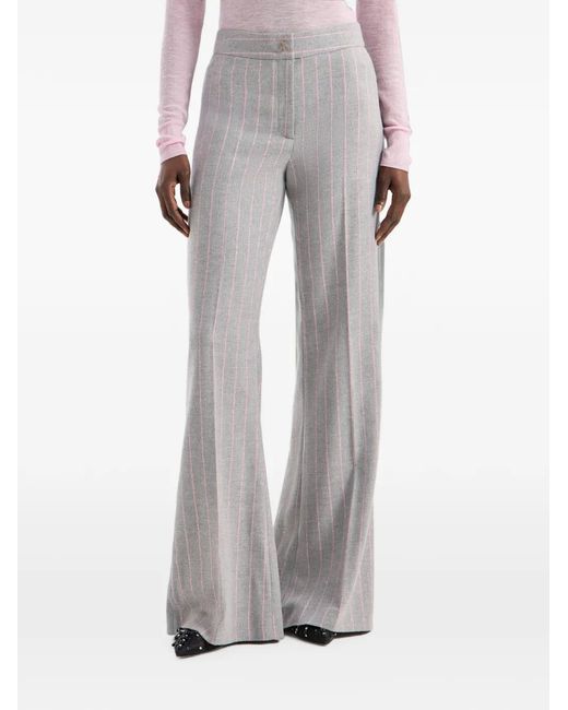 Genny Gray Pinstriped Sequin-Embellished Trousers