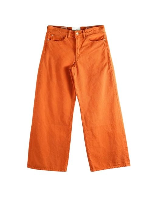 The Elder Statesman Orange Wide-Leg Jeans