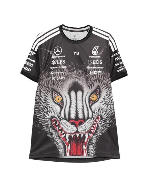 Y-3 Black X Mercedes-Amg Petronas F1 Round-Neck T-Shirt for men