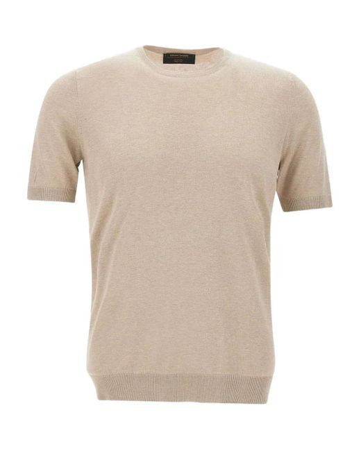 T-Shirt di Gran Sasso in Natural da Uomo