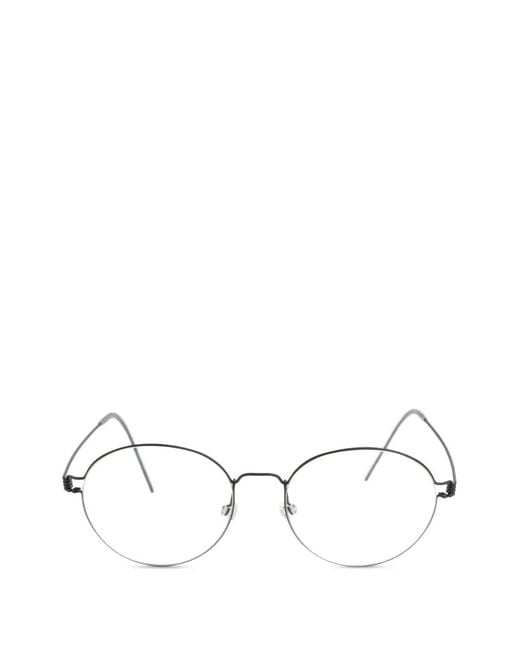 Lindberg White Panto Round Glasses