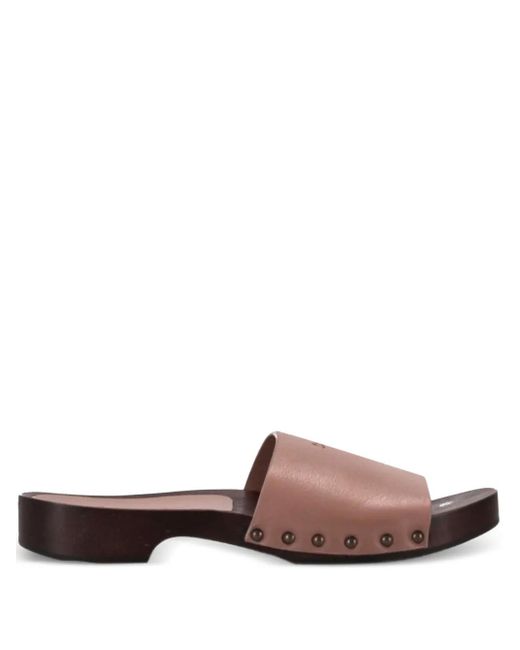 LA ROSE Brown Leather Sandals